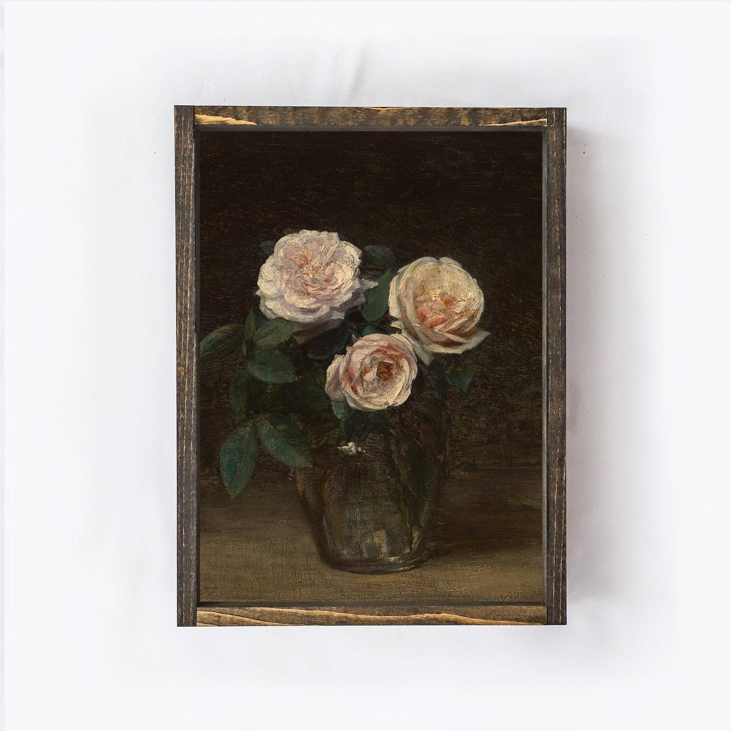 Vintage Still Life With Roses Framed Art