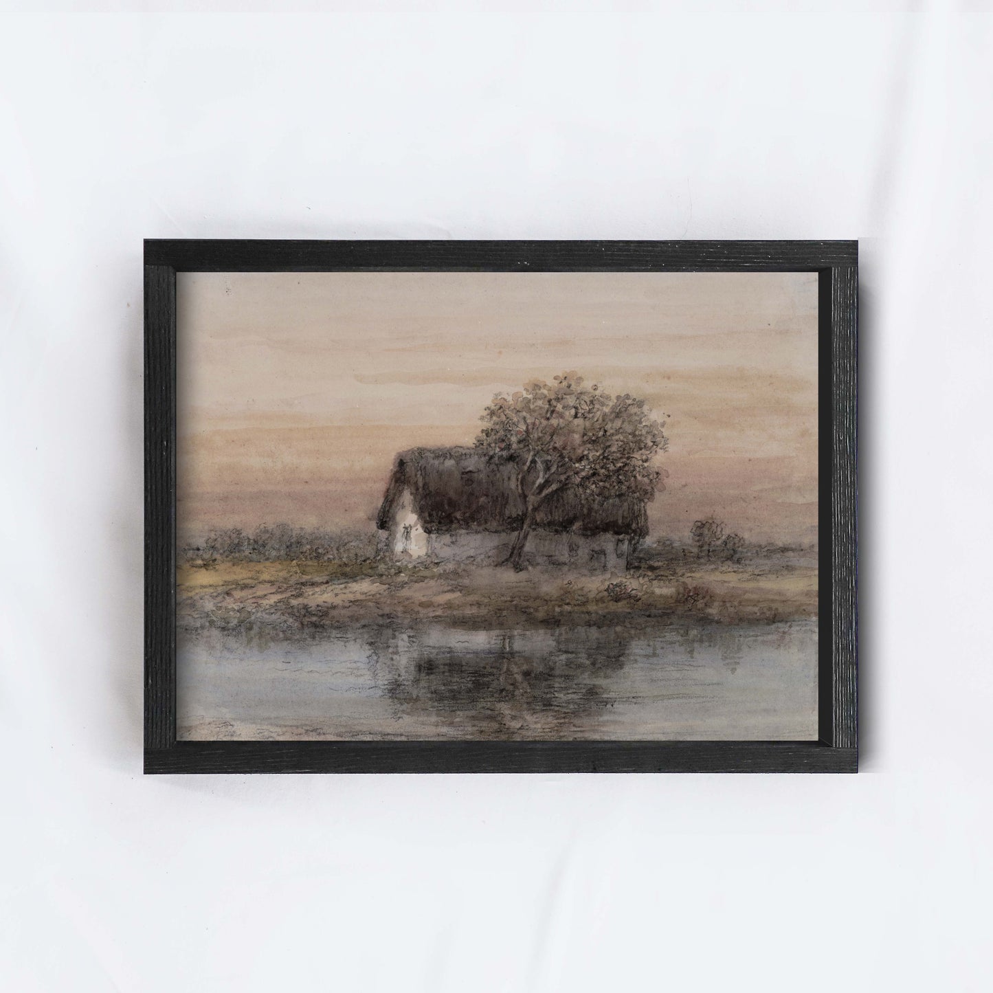 Cottage By The Water Framed Art