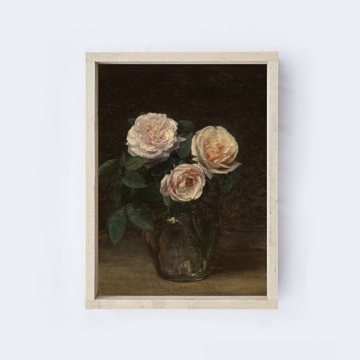 Vintage Still Life With Roses Framed Art
