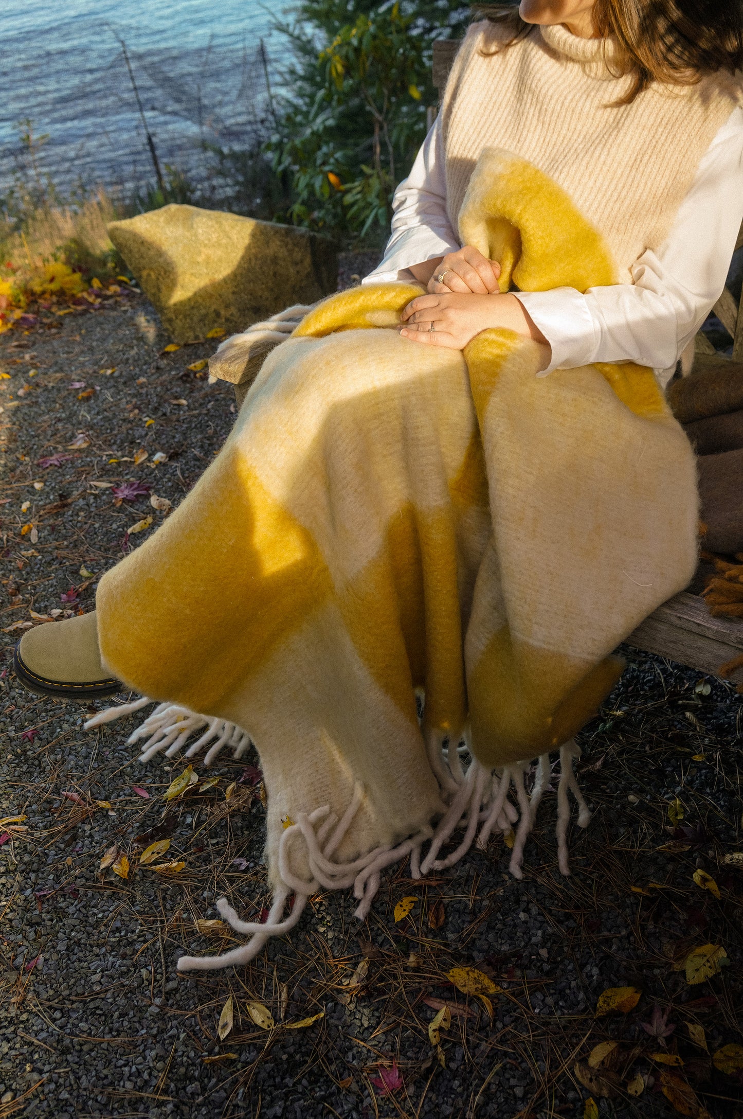 Ochre Checkboard Throw