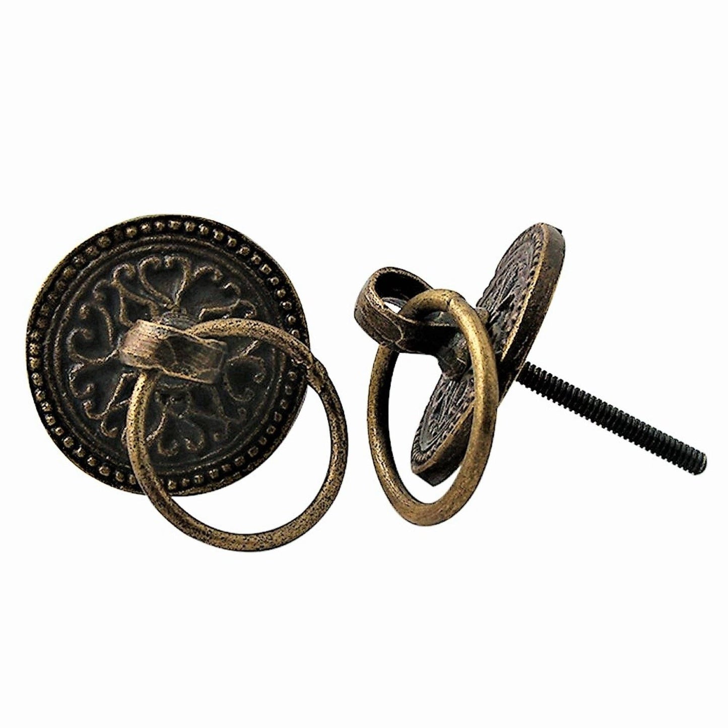 Circular Antique Brass Pull