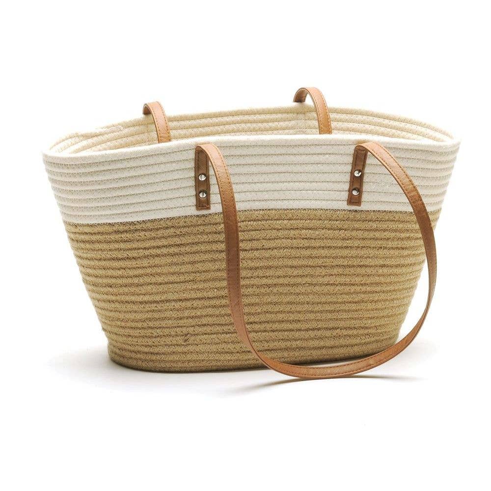 Market Bag - Jute and White