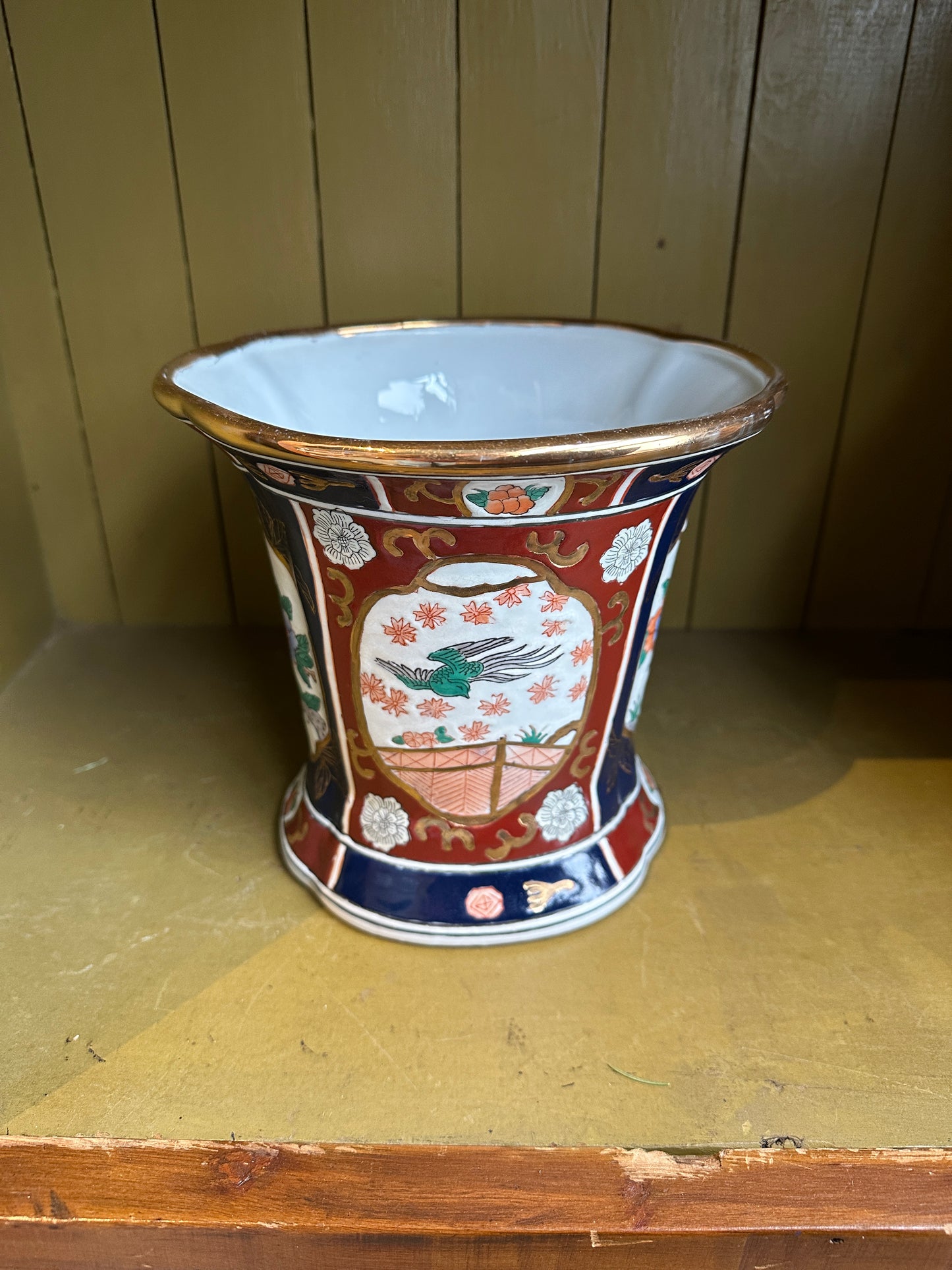Blue and Red Chinoiserie vase
