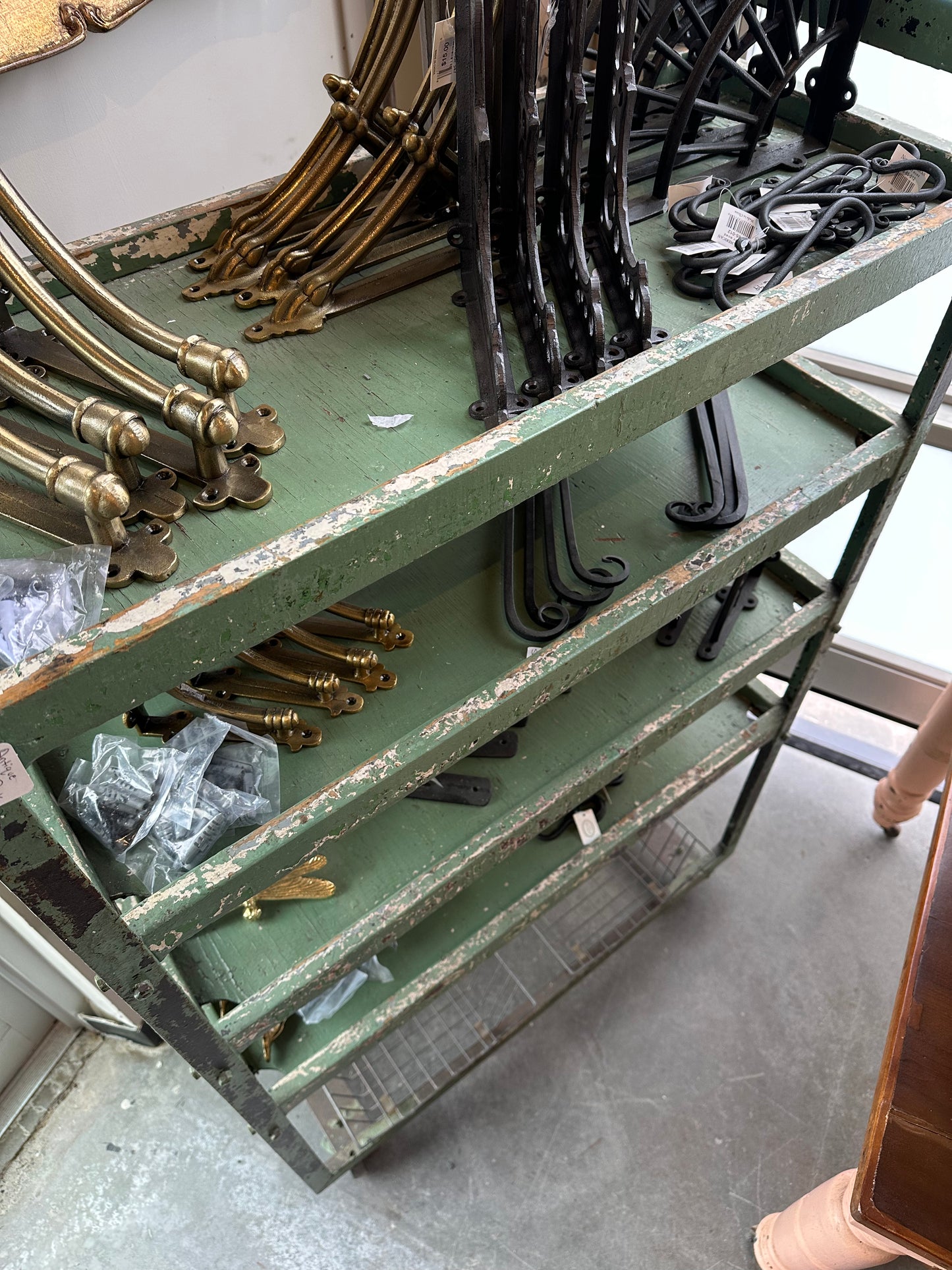 Antique Factory Shoe Rack