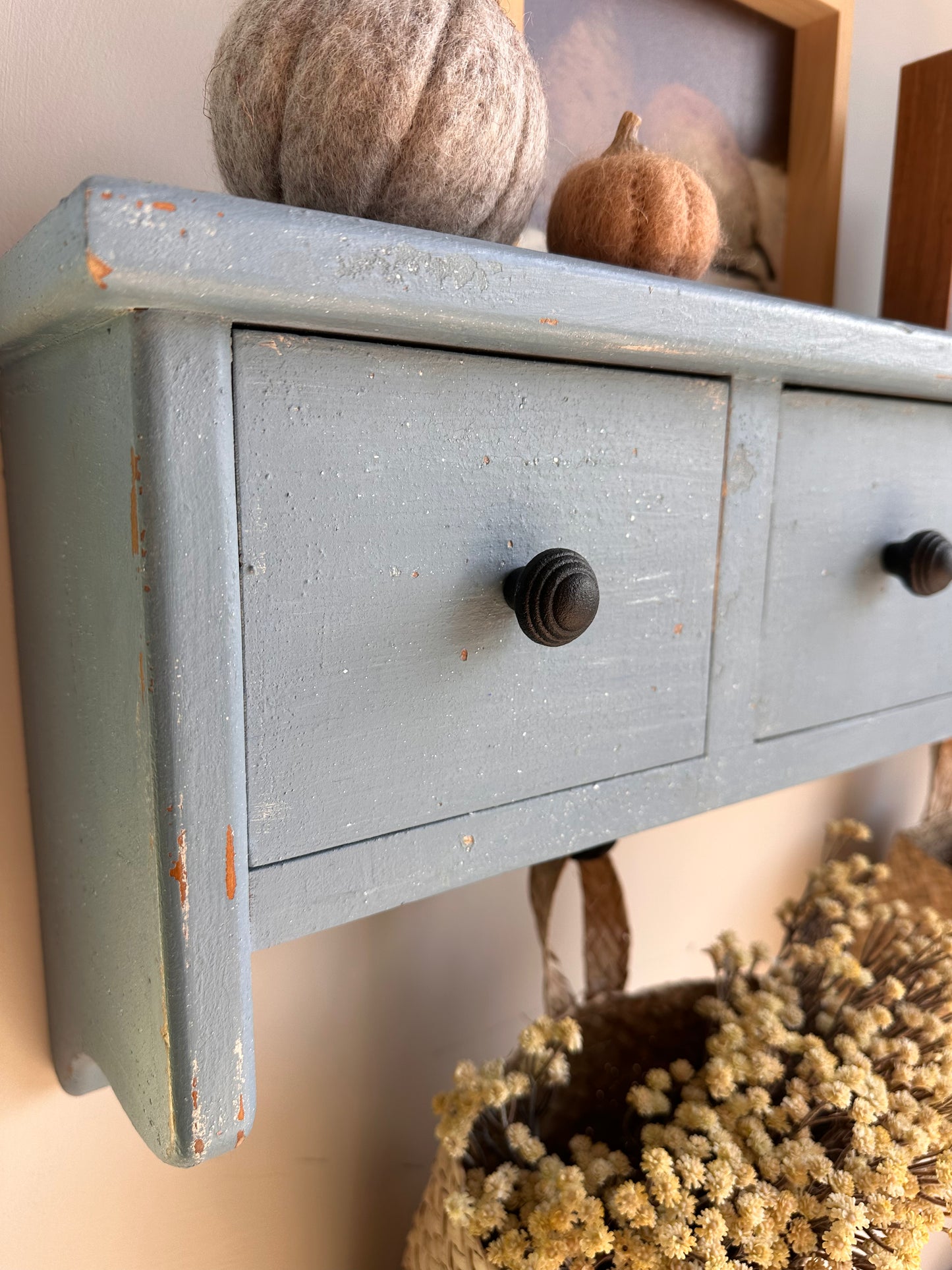 Rideau Blue Apothecary Wall Shelf
