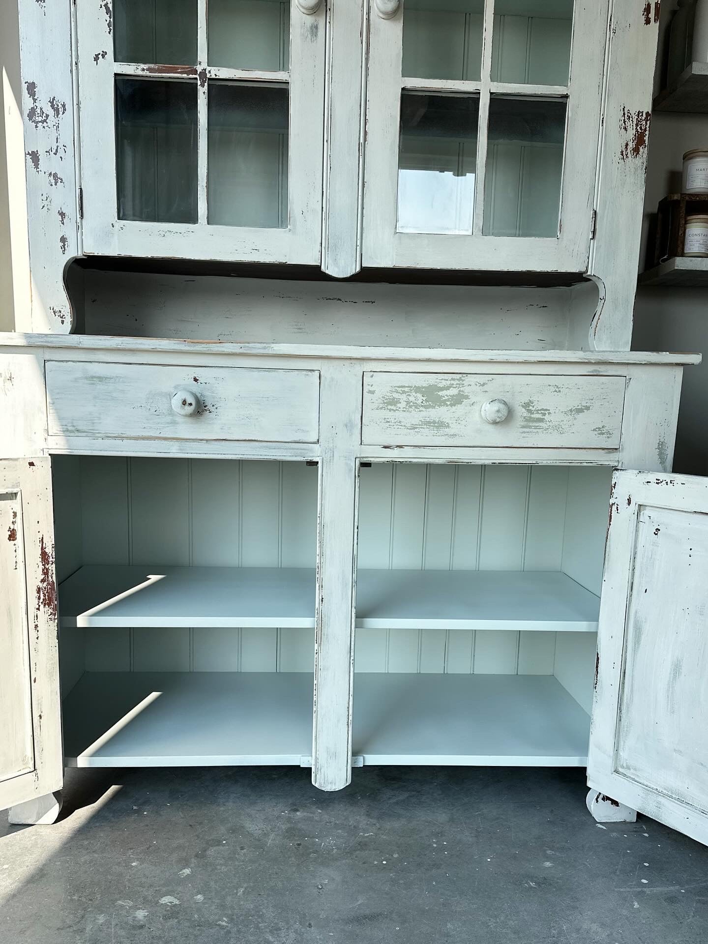 Milk Painted Farmhouse Hutch