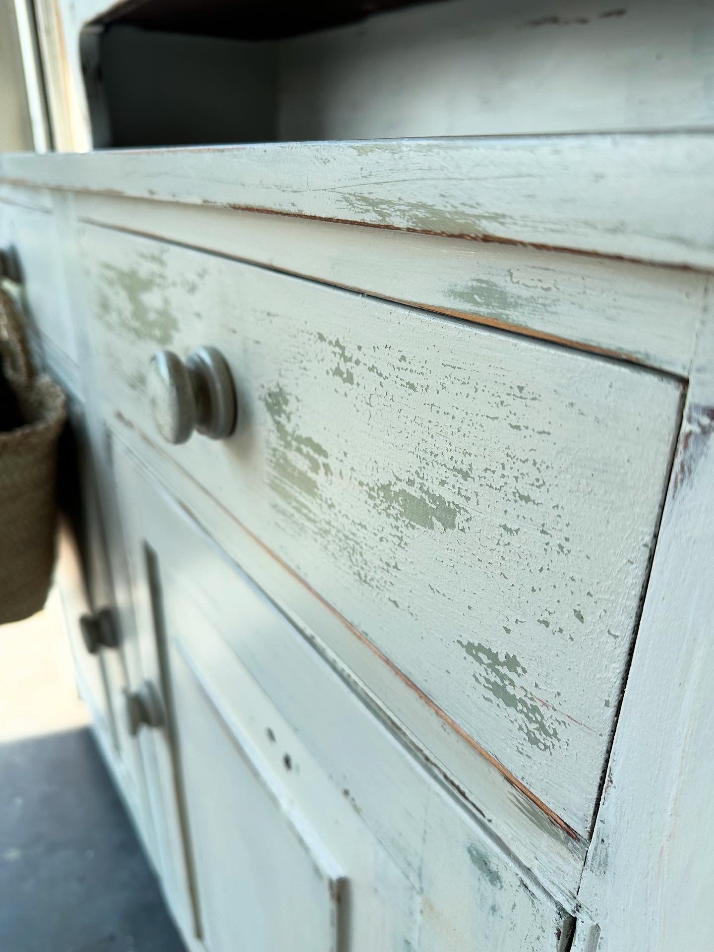 Milk Painted Farmhouse Hutch