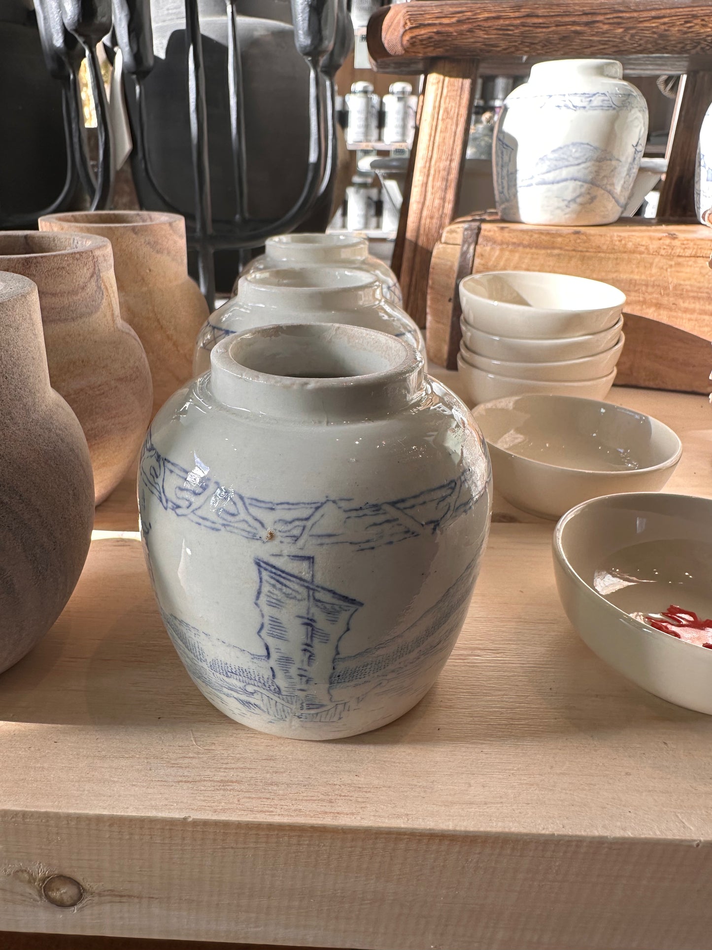Vintage Blue and White Ginger Jar