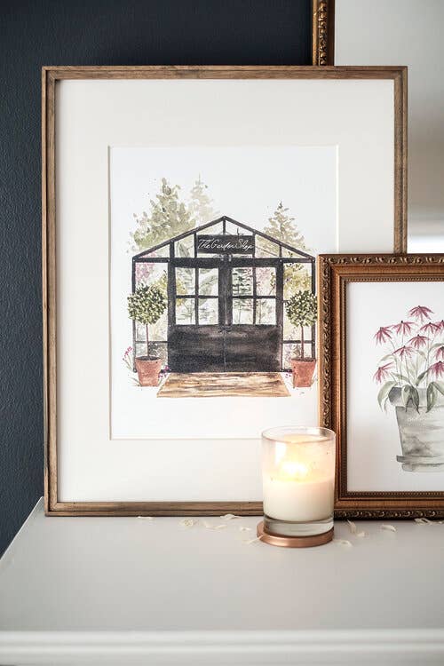 The Garden Shop - watercolour by Emma Allen
