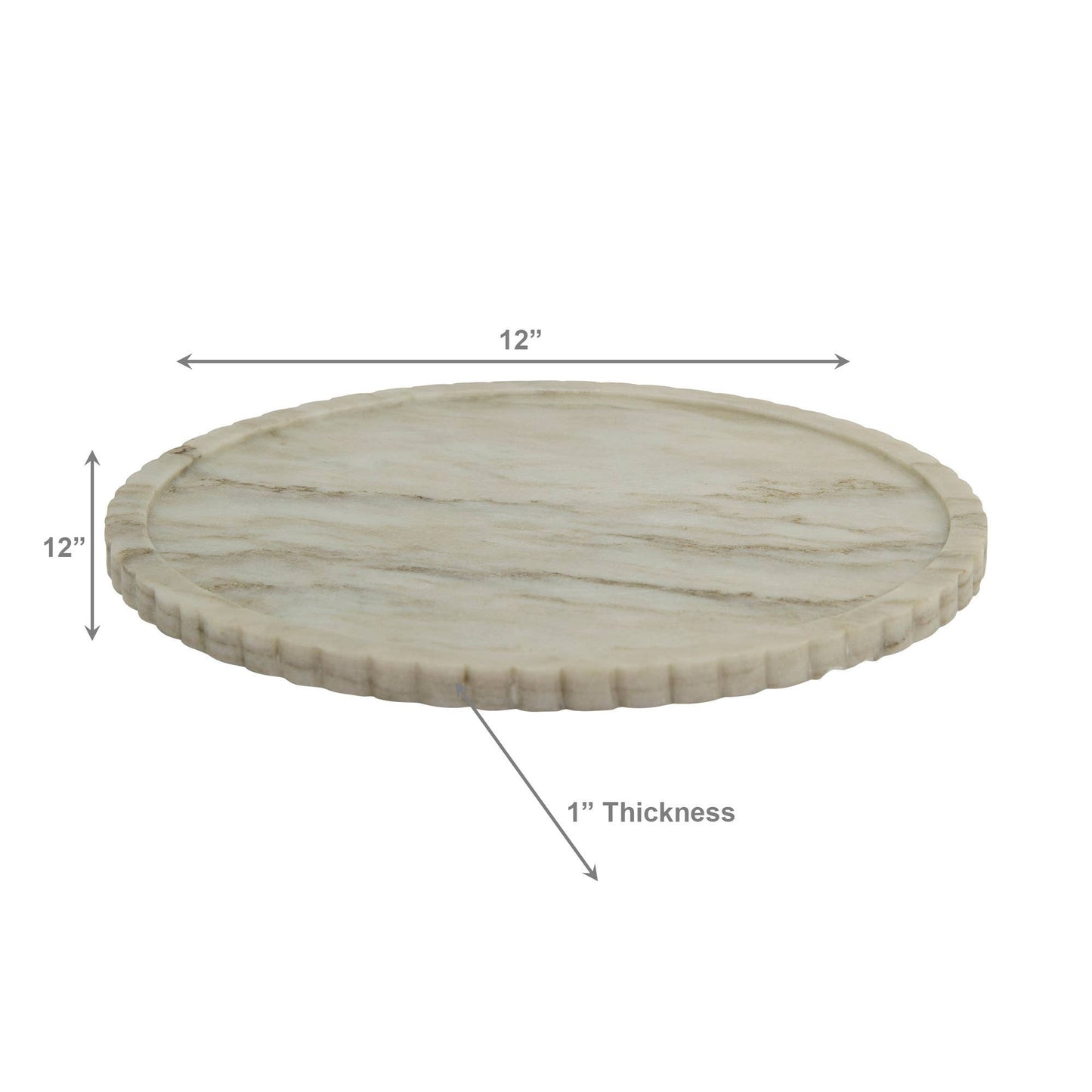 Ribbed Edge Marble Tray