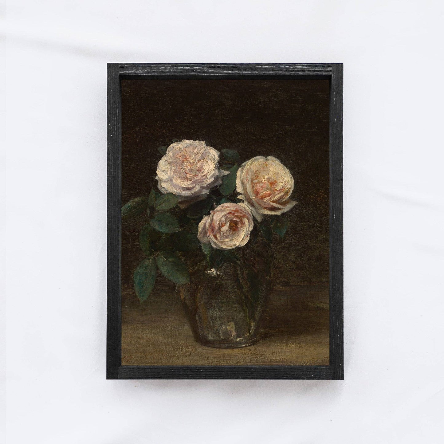 Vintage Still Life With Roses Framed Art