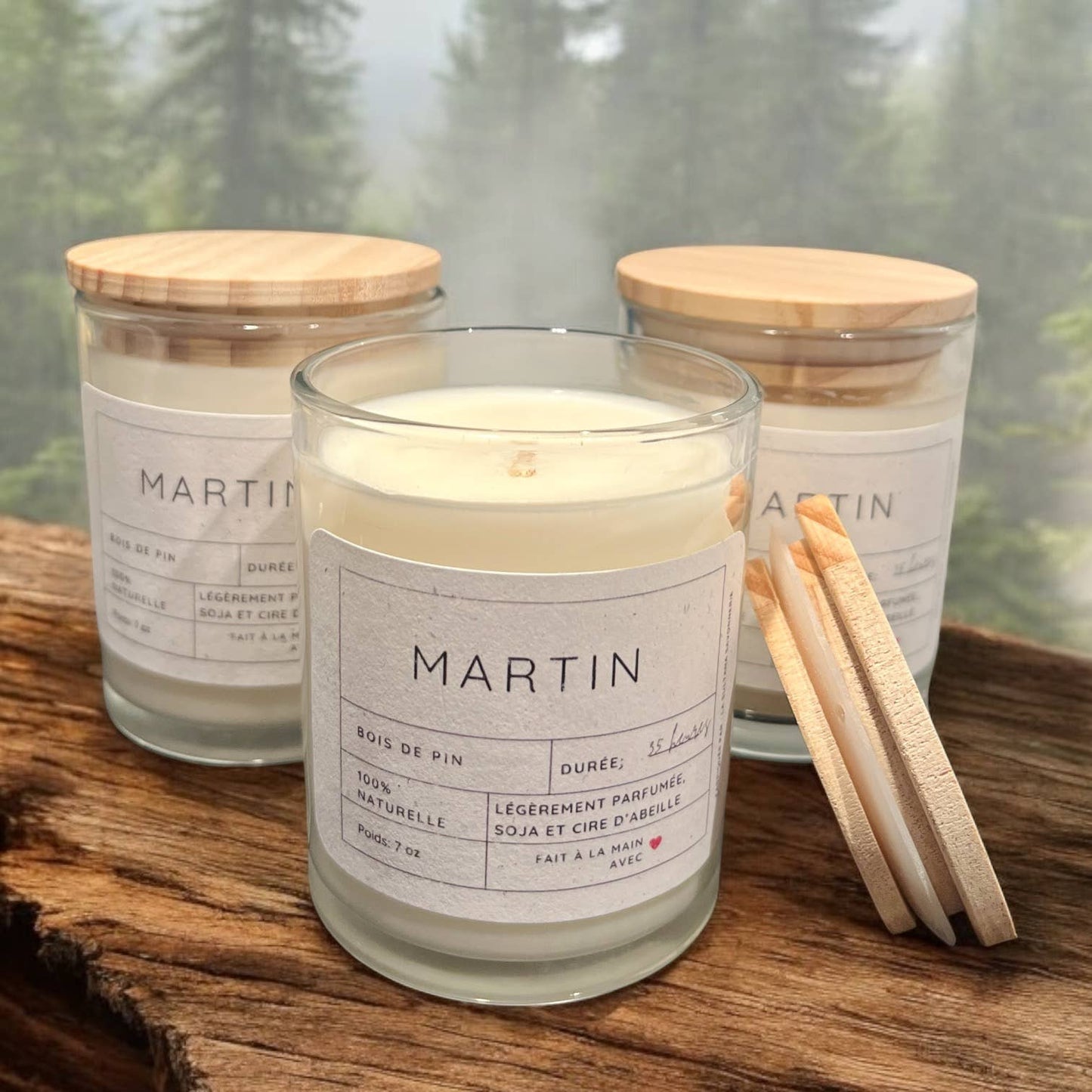 MARTIN soy candle pine wood