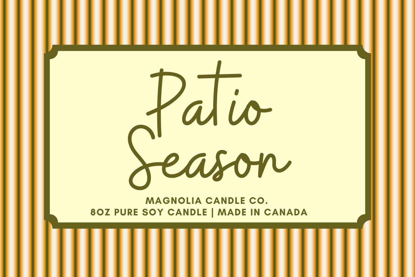 Patio Season, Summer, Spring PURE Soy Candle 8oz
