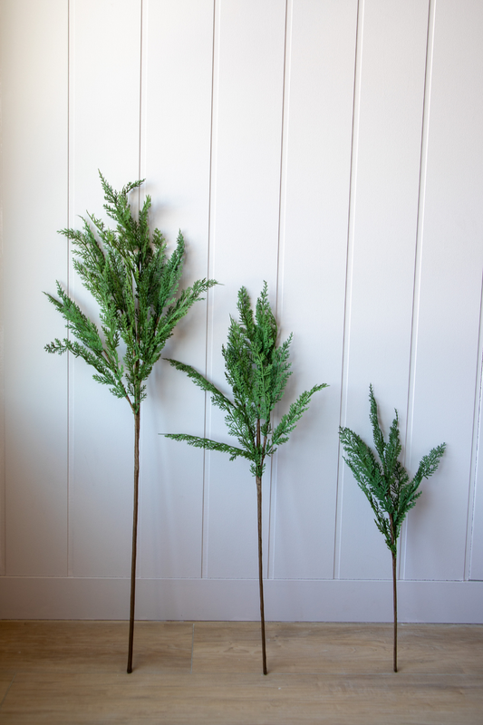 Cypress Pine Real Touch Green Faux Stem Large