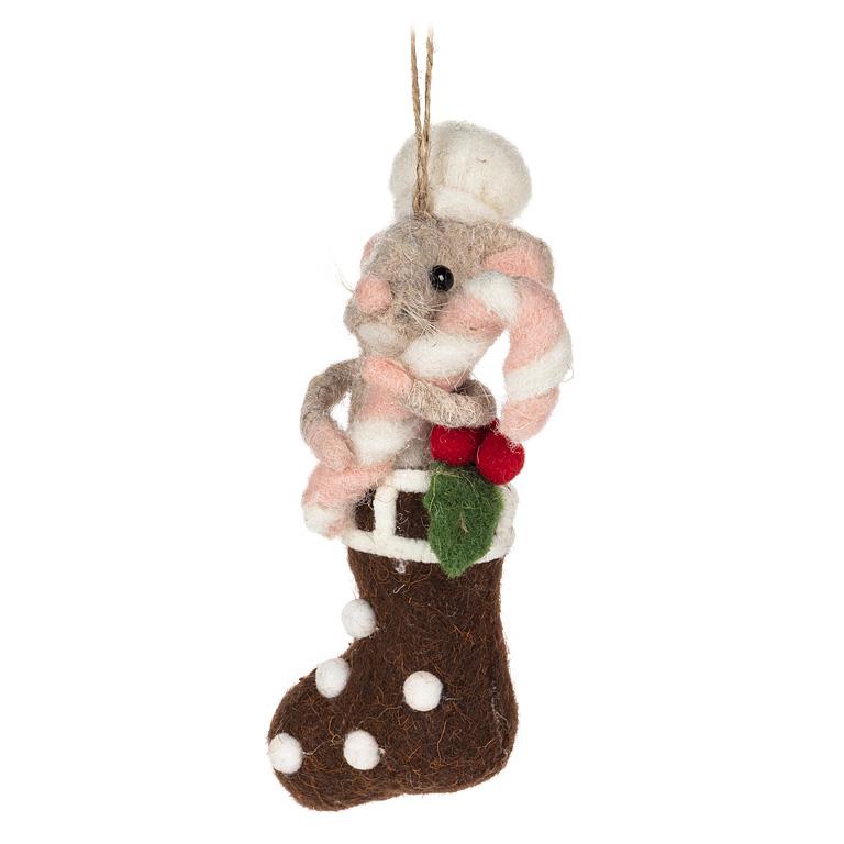 Judy the Mouse in Christmas stocking