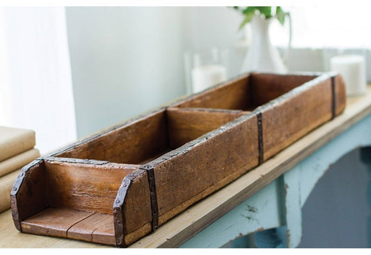 Wooden Brick Mold Dbl Tray Brn