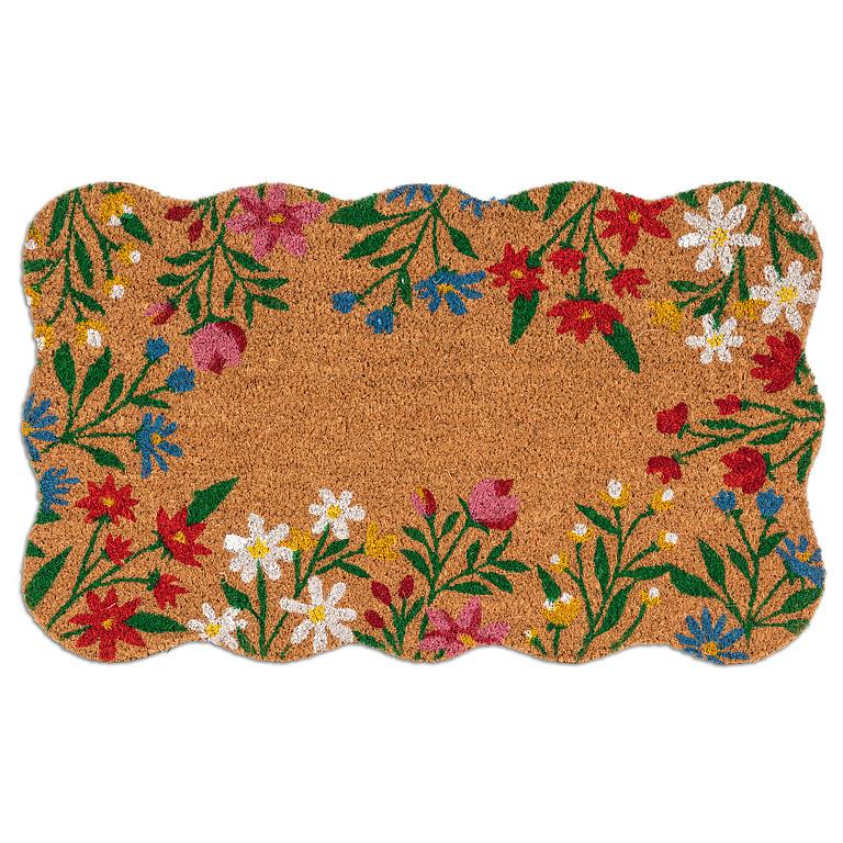 Scalloped Floral Doormat