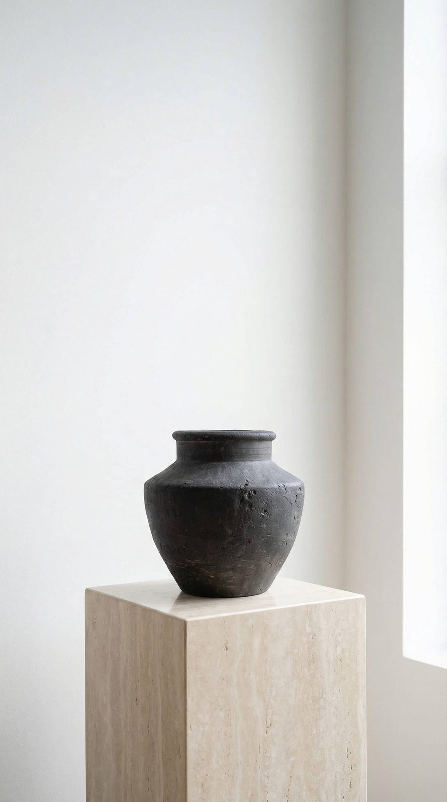 Terracotta Flared Charcoal Vase