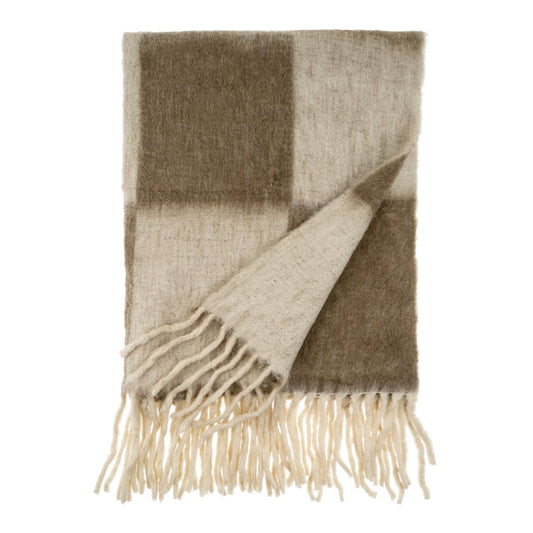 Taupe Checkerboard Throw