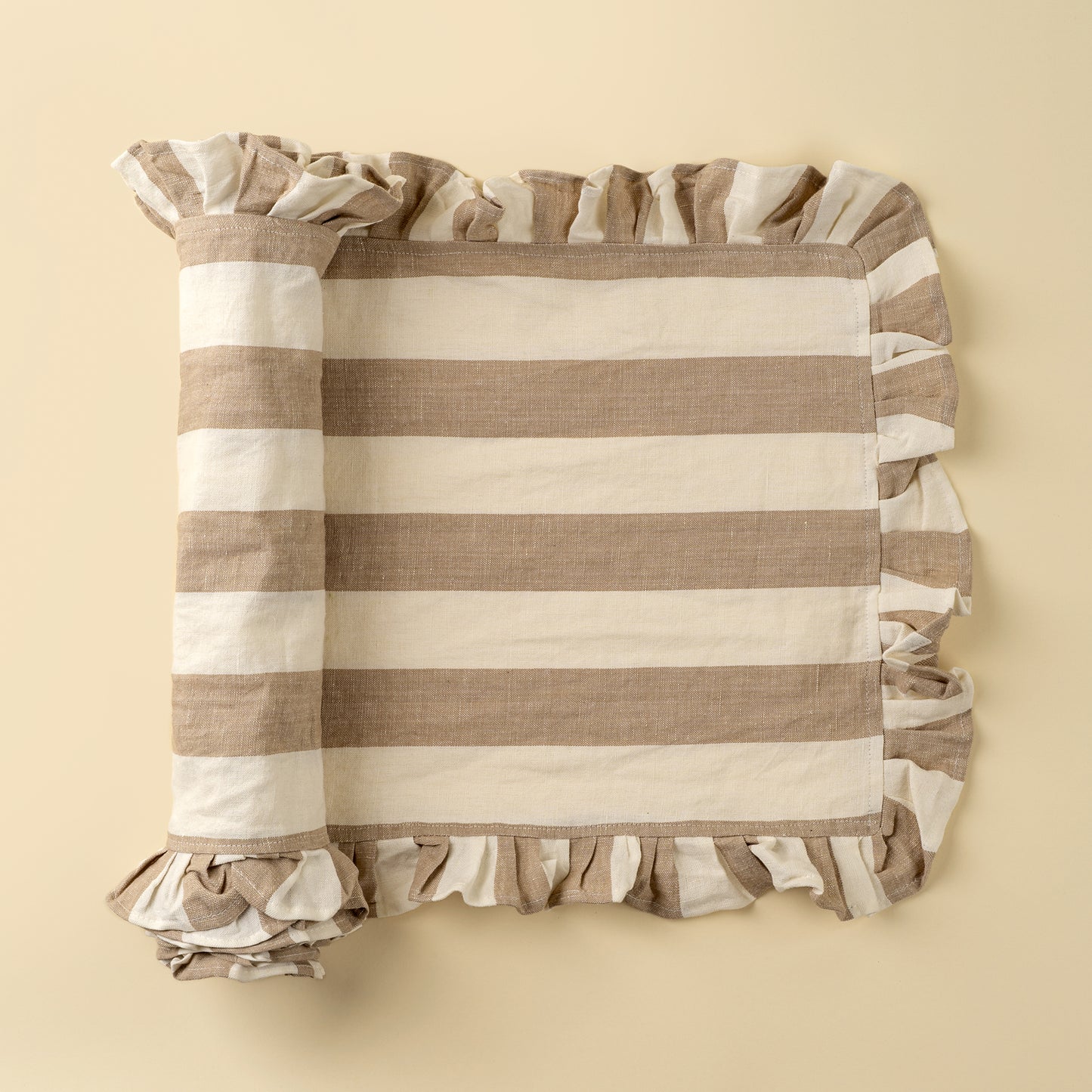 Ruffle Striped Table Runner