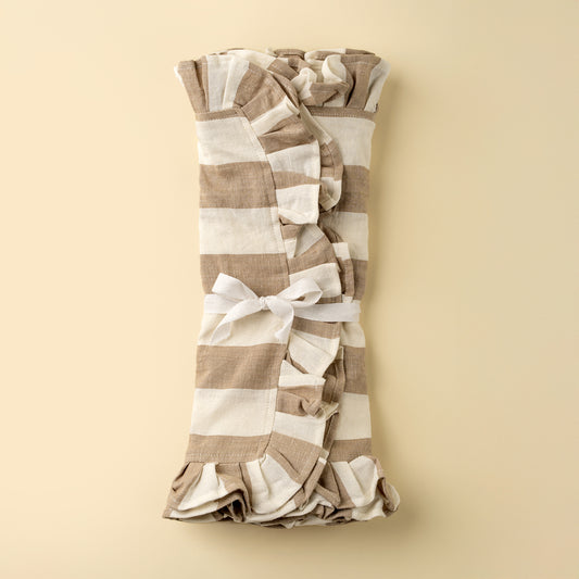 Ruffle Striped Table Runner