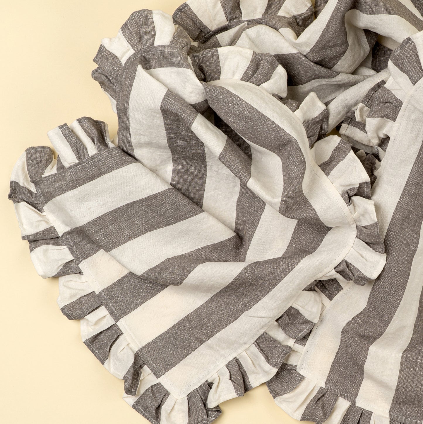 Ruffle Striped Table Runner