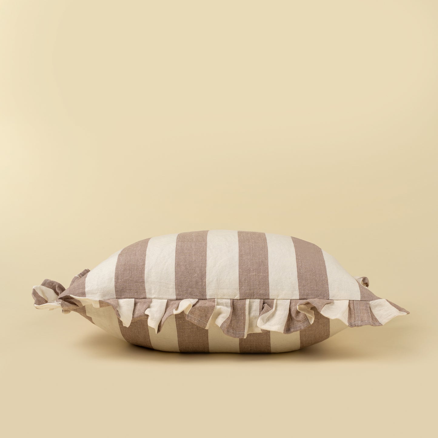Ruffle Thick Stripe Pillow Cover