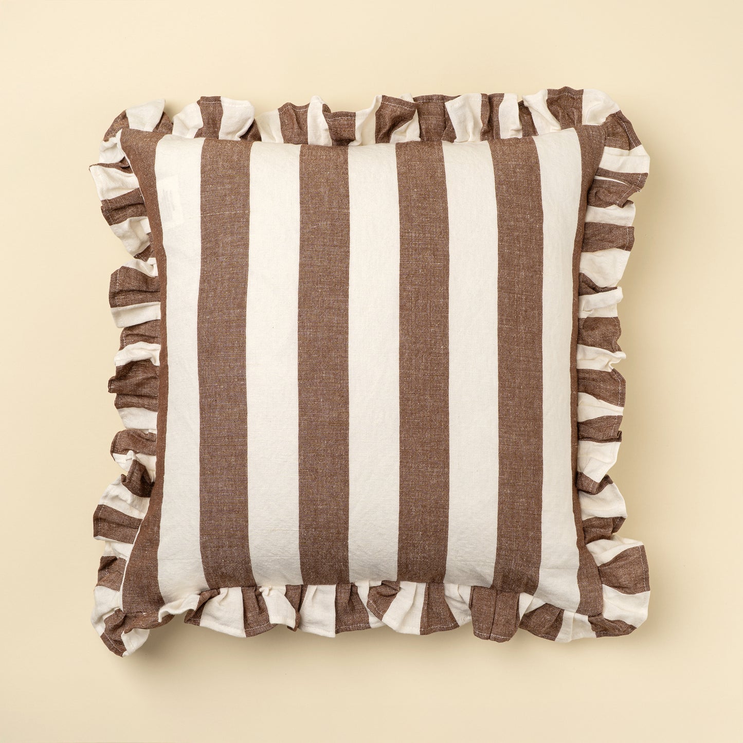 Ruffle Thick Stripe Pillow Cover