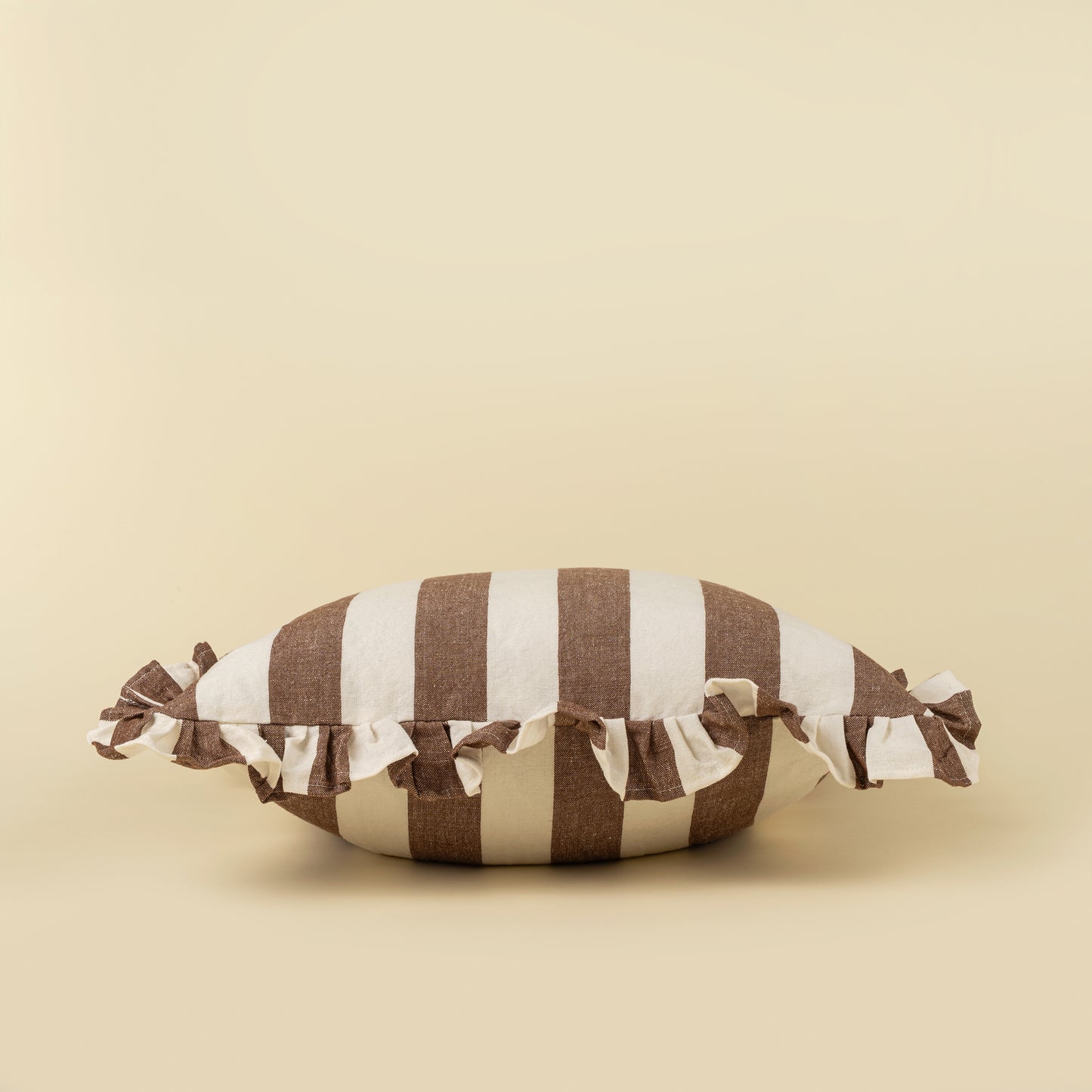 Ruffle Thick Stripe Pillow Cover