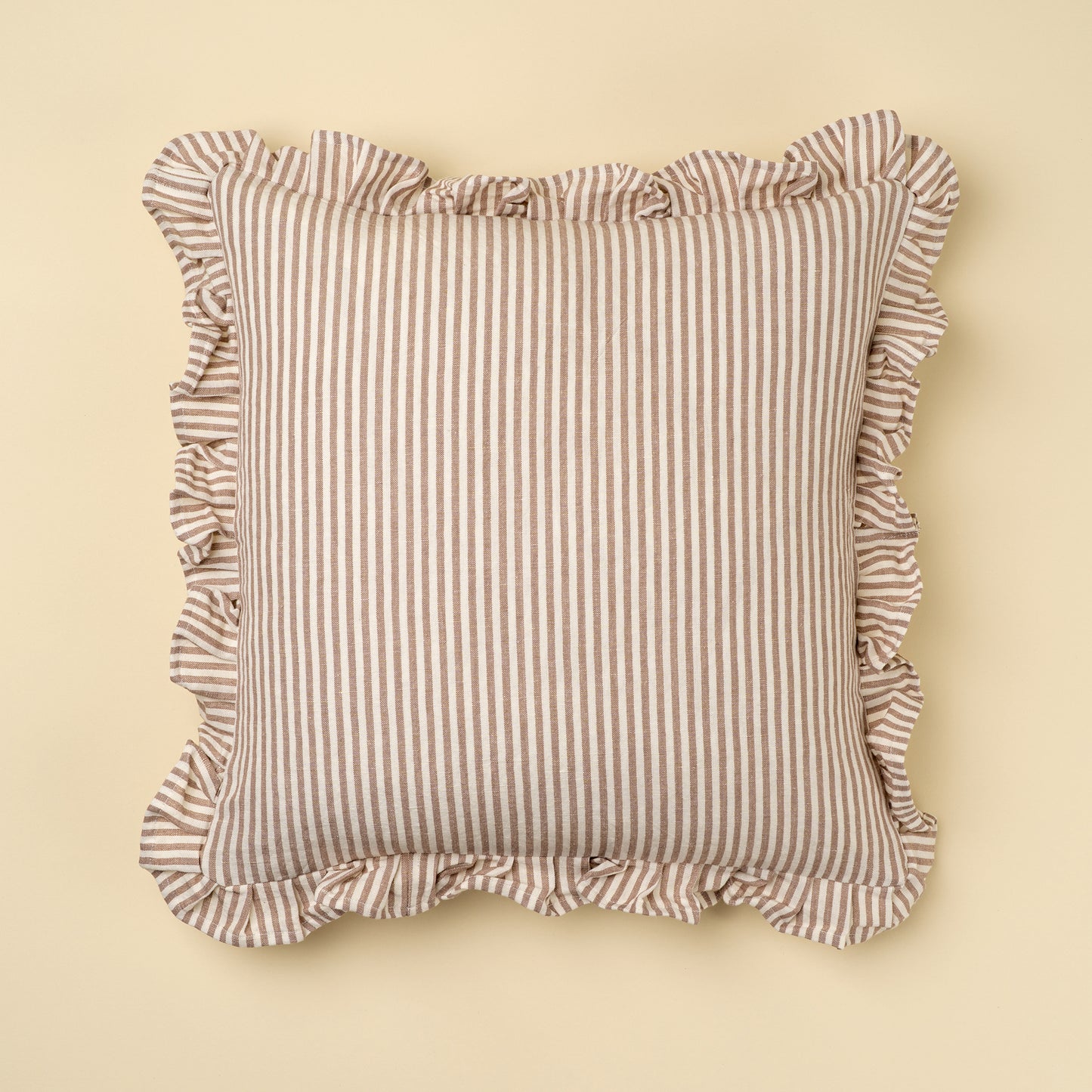 Ruffle Thin Stripe Pillow Cover