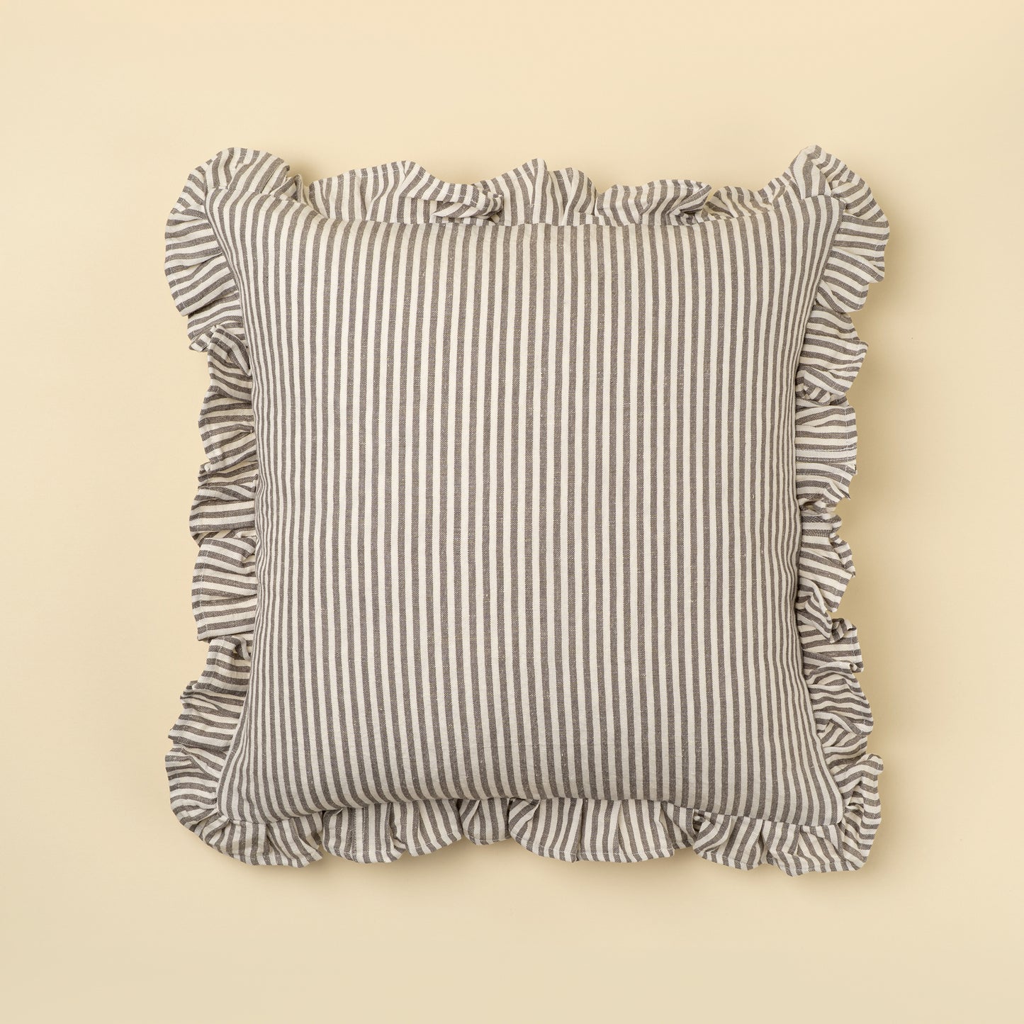 Ruffle Thin Stripe Pillow Cover