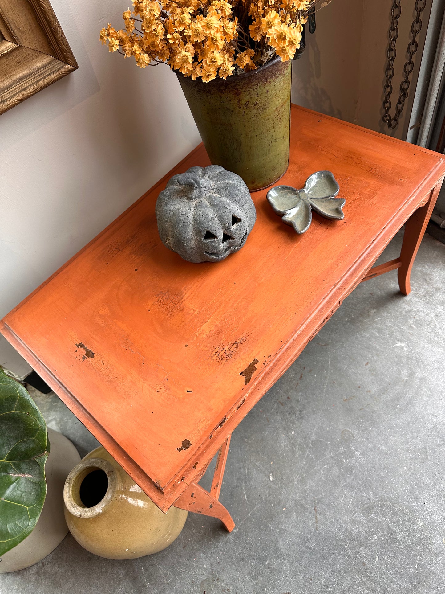 Pumpkin Milk Paint Side Table