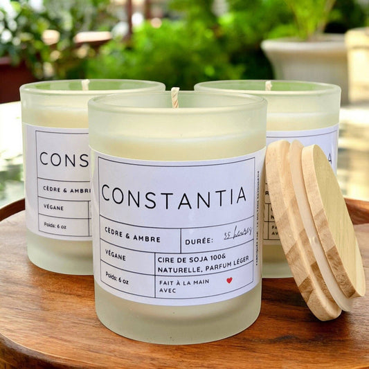 CONSTANTIA soy candle cedar and amber