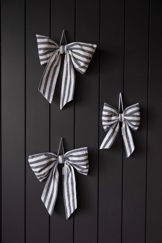 Bows Striped Blue Fabric