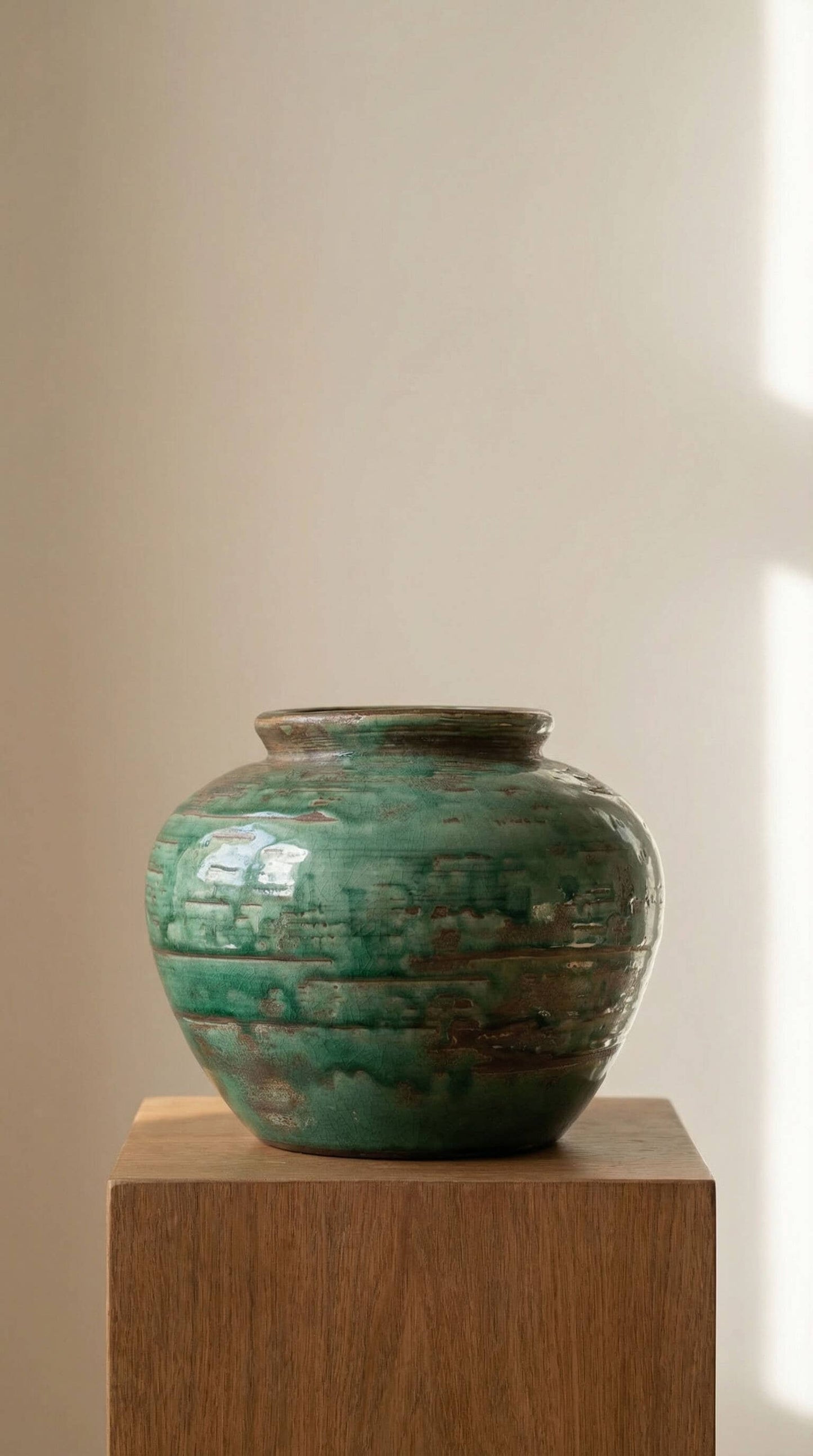 Vintage Style Emerald Crackle Vase