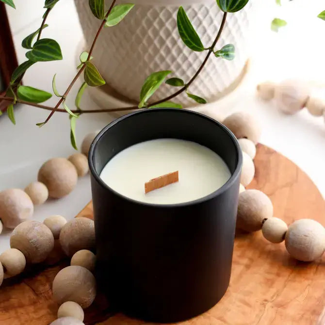 Wood Wick Matte Black Candles | Christmas Scented Candles