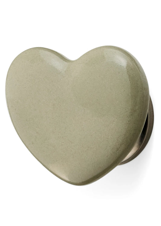 Green Ceramic Heart Knob