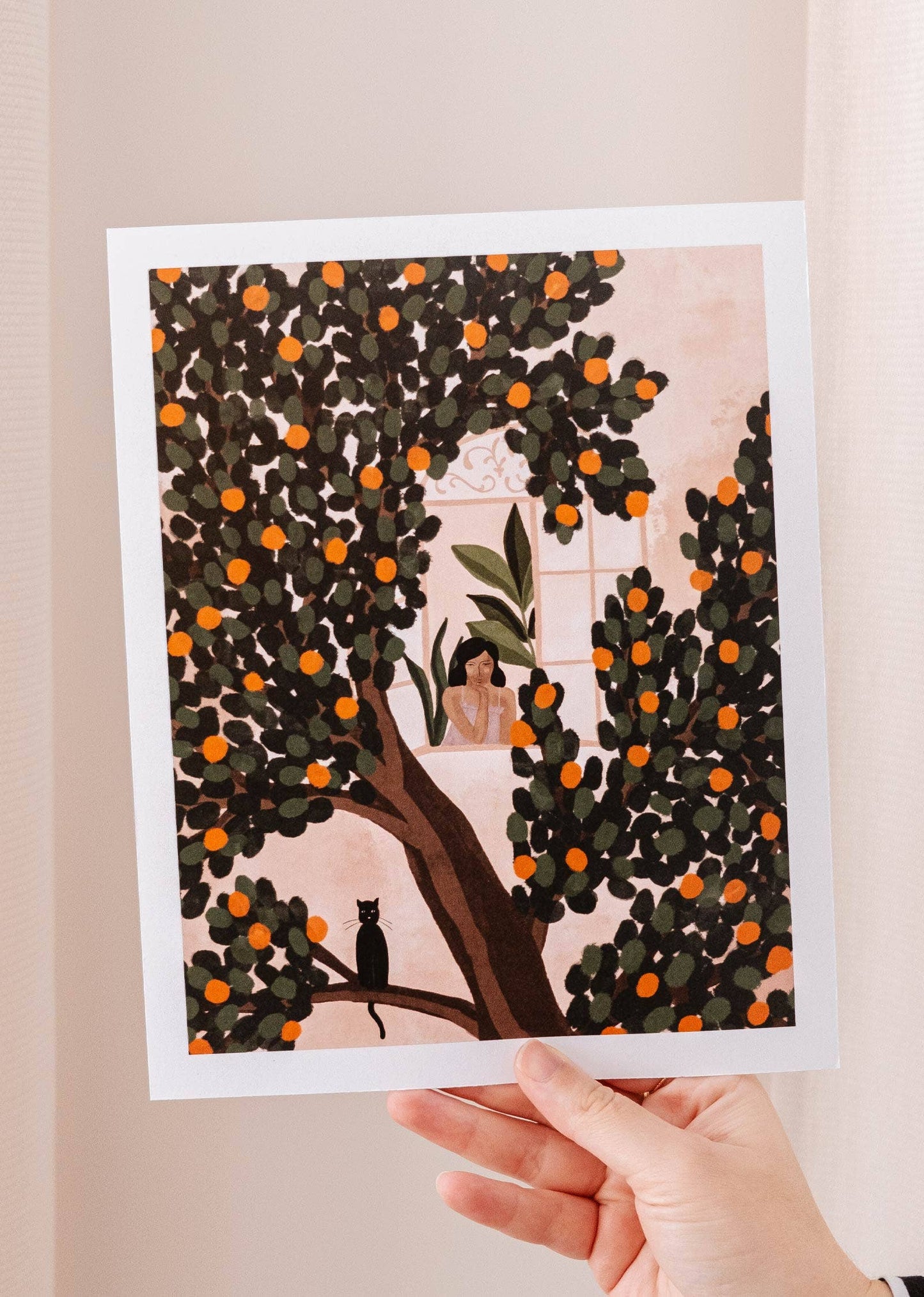 Orange tree Art print 8x10