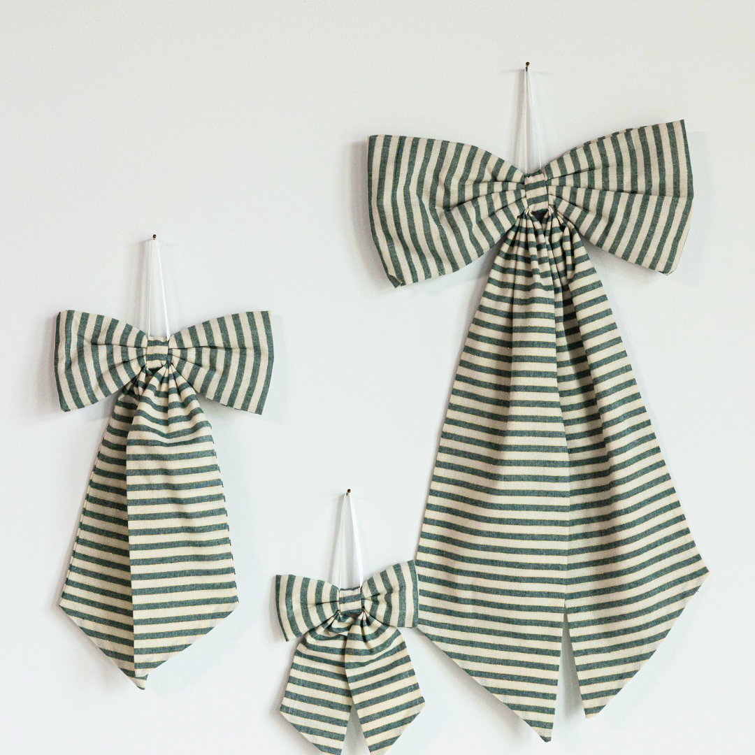 Striped Green Bow