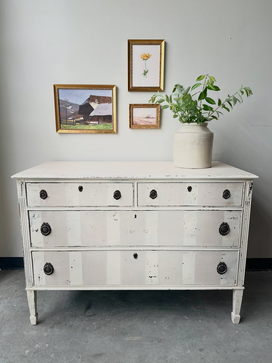 Oyster Stripe Antique Dresser
