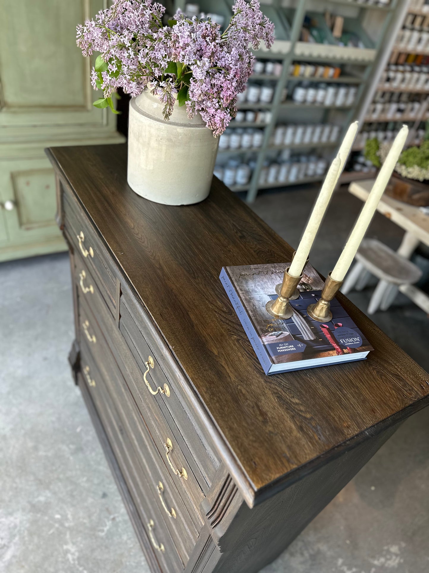 Oak Paint Washed Dresser
