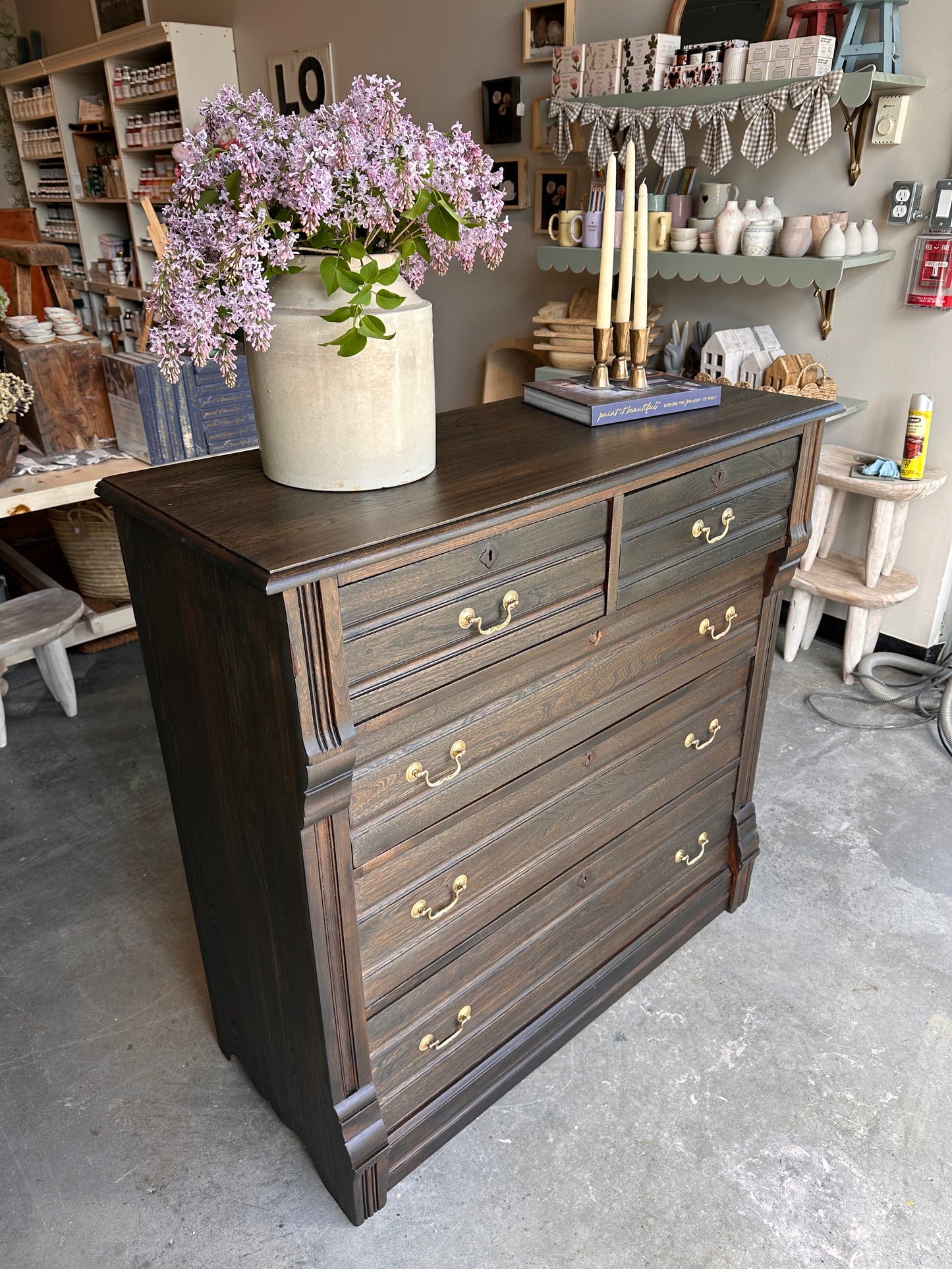 Oak Paint Washed Dresser