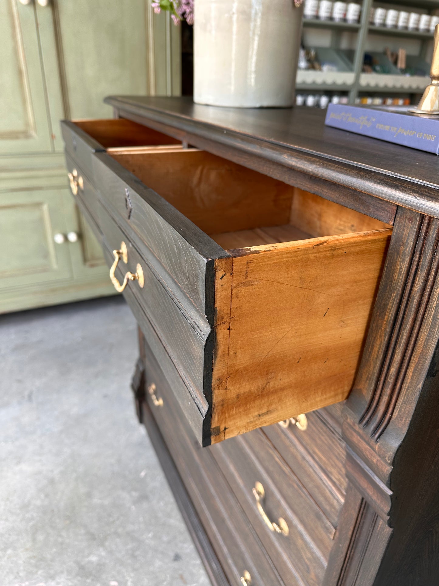 Oak Paint Washed Dresser