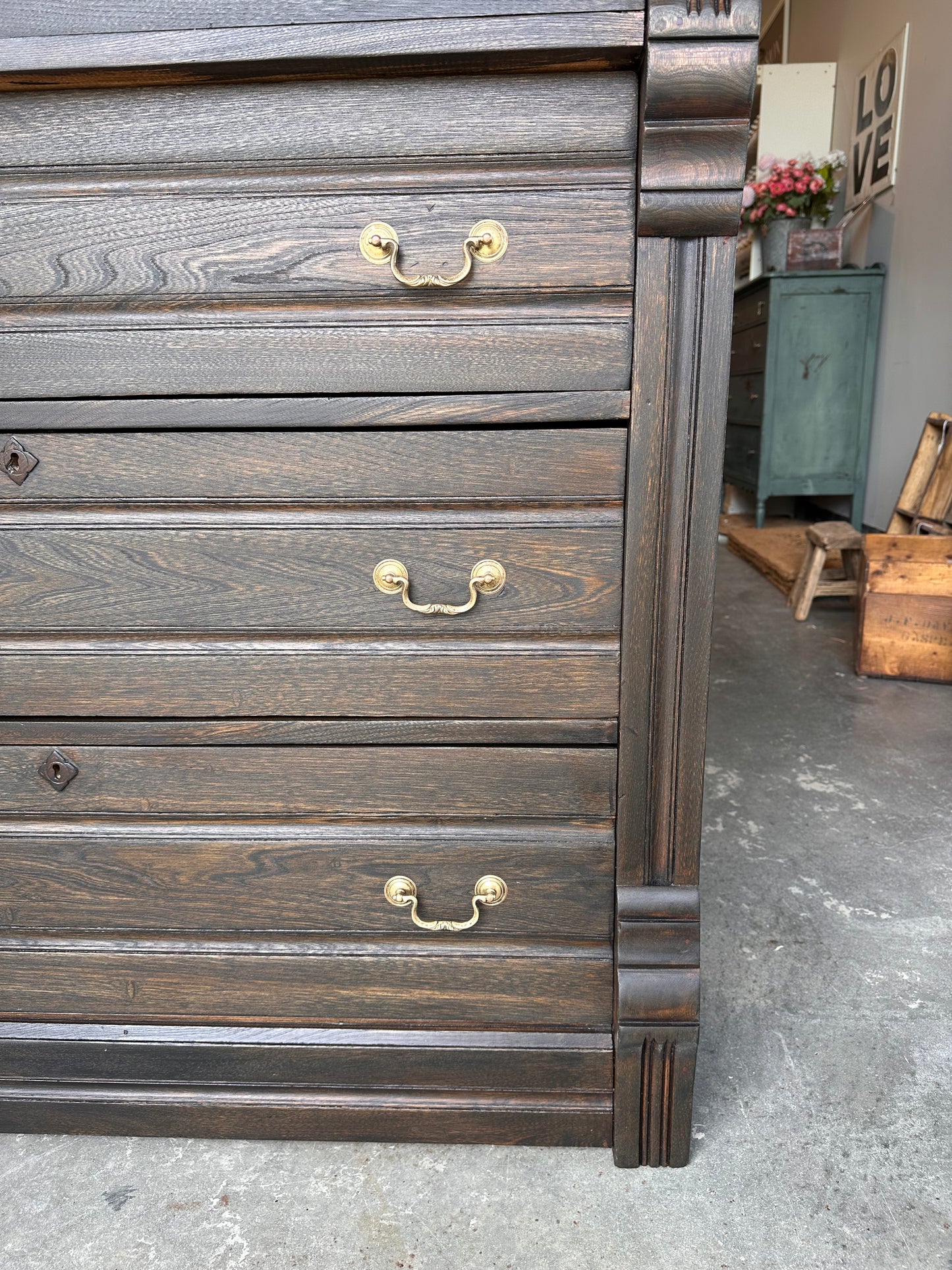 Oak Paint Washed Dresser