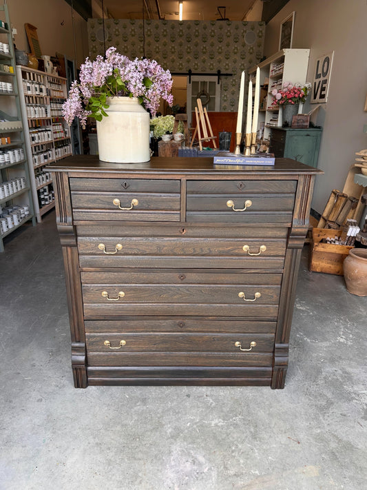 Oak Paint Washed Dresser