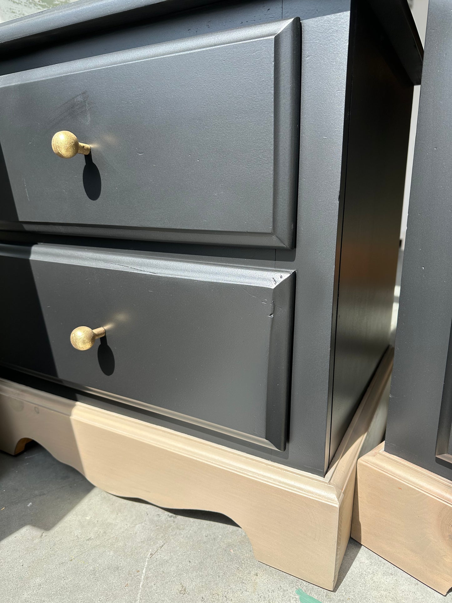 Lamp Black Pine Dresser and Nightstand Set