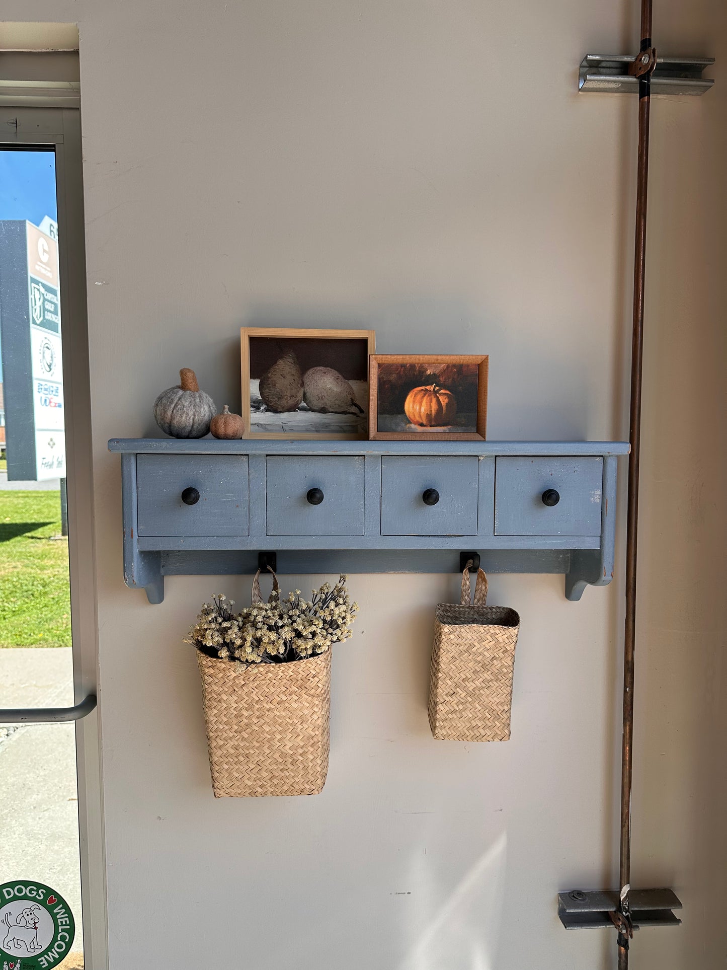 Rideau Blue Apothecary Wall Shelf
