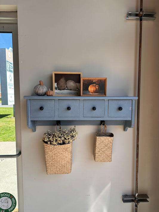 Rideau Blue Apothecary Wall Shelf