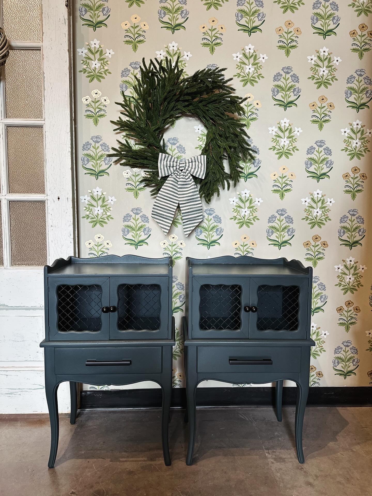 Charleston Green French Provincial nightstands