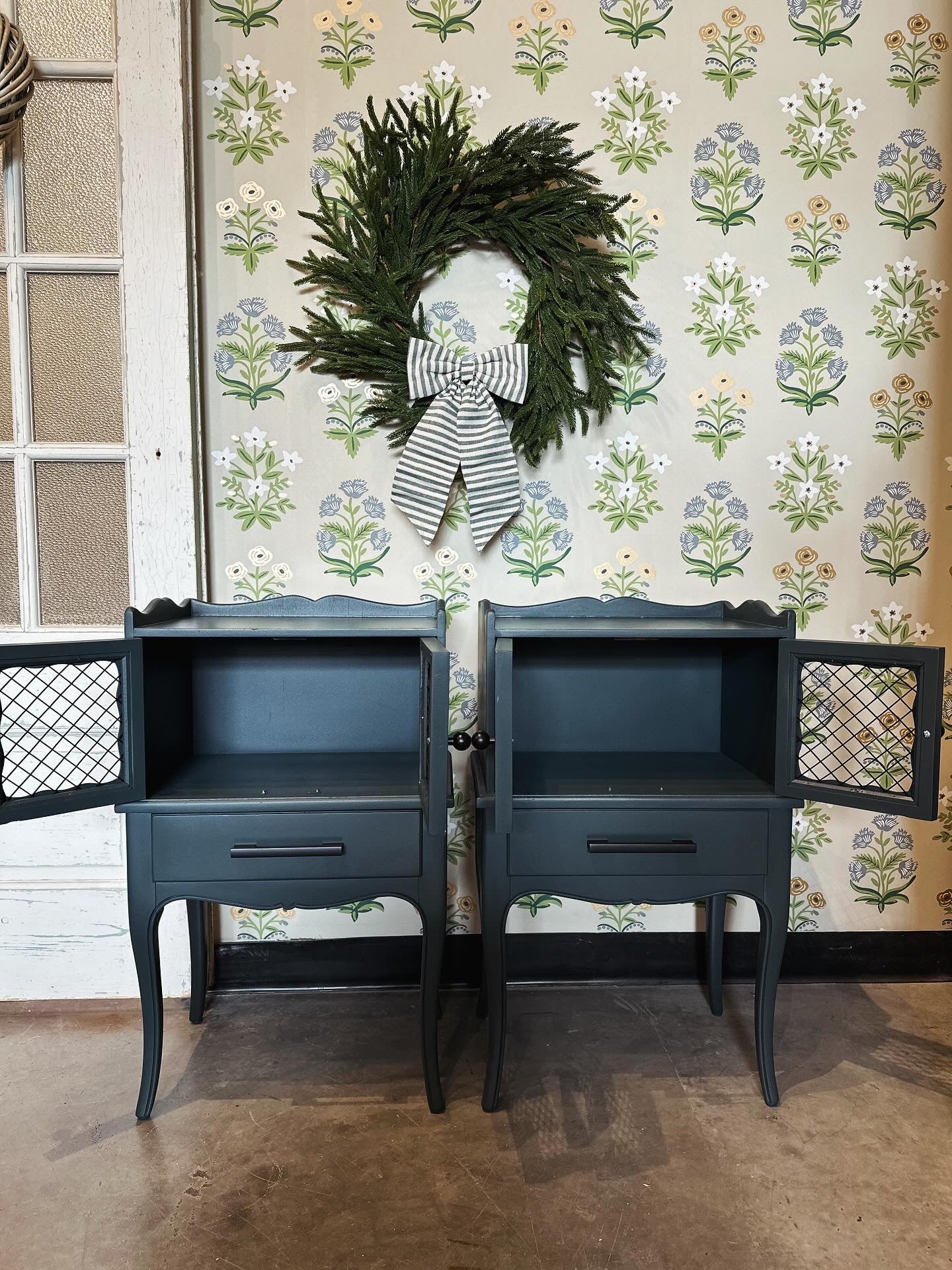 Charleston Green French Provincial nightstands